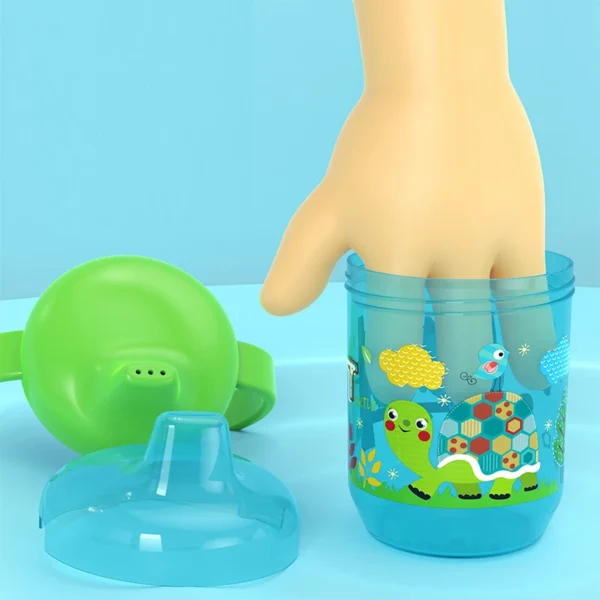 Cute Duckbill Cup Baby Learning Drinking Cup with Double Handle Flip Lid BPA Free Leakproof Infants Water Cups Bottle with Lid - Image 4