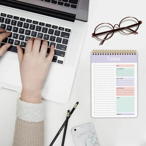 To Do List Notepad - 104 Pages Double-Sided 52 Sheets Daily Undated Planner Notebook, 6.5" X 9.8" Daily Task Pad Productivity - Image 3