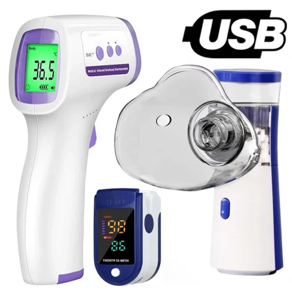 Oximeter Ear Thermometer Health Handheld Inhale Nebulizer Mesh Atomizer Inhaler Nebuliser Inhalator for Adult Kids Nebulizador - Image 4