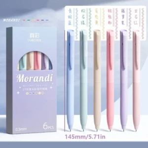 6Colors/Set Color Gel Pen 0.5mm ST Tip Ballpoint Pen Writing Tool Color Ink Signing Pen Students Gift Stationery School Supplies