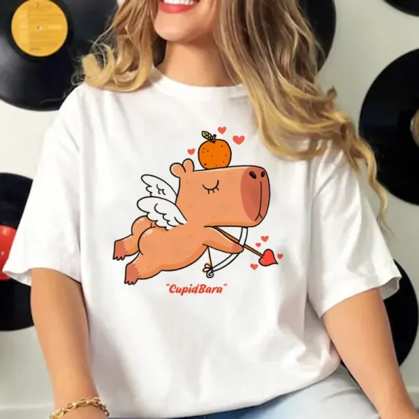 Capybara T-shirts Women Manga Graphic Tee Harajuku Top Female Japanese Manga Designer Clothing - Image 3
