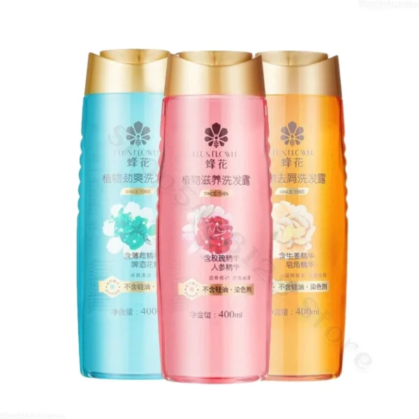 400ml Bee Flower Shampoo Anti-Dandruff Oil Control Refreshing Scalp Improve Repair Damaged Hair Follicles Shampoo - Image 6
