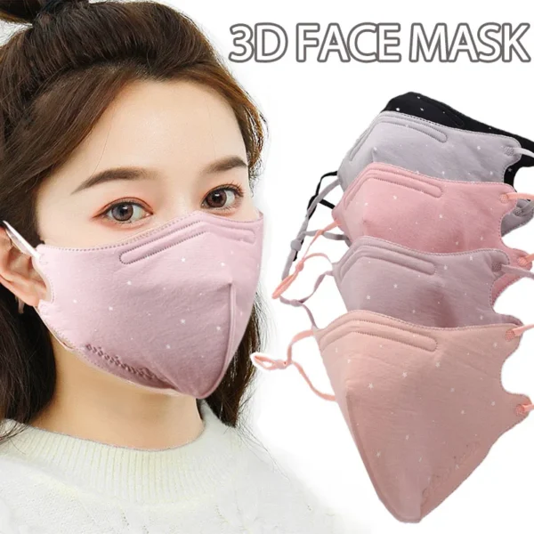 Reusable Parent-child Face Mask Washable Star Style Dust Proof Haze Proof Full Cotton Protective Mask for Children Kids Adults - Image 4