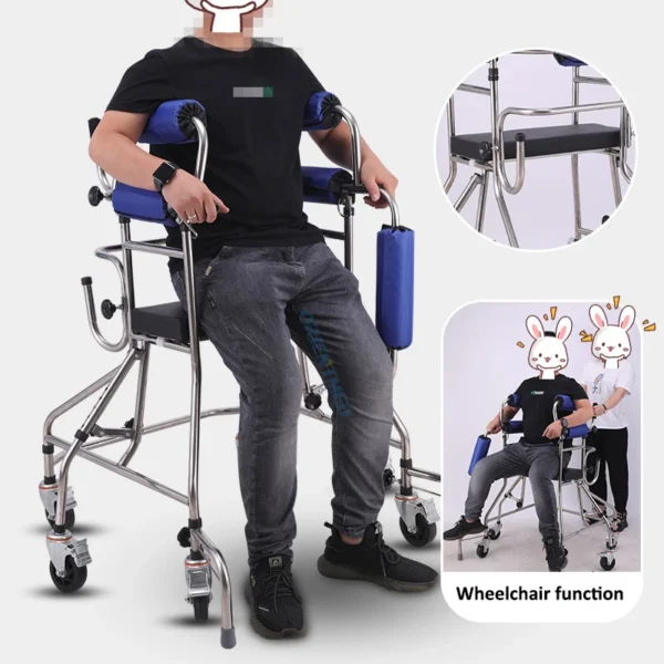 Wheelchair Inch Lightweight Andador Wheel Handicapped Wheeled Lightweight 4in Electronic Leg Medical Aluminum Rollator - Image 5