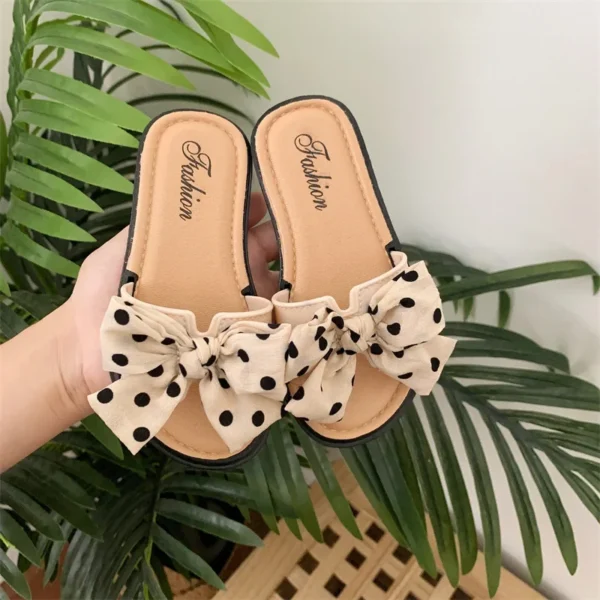 2025 New Bow Open Toe Slide Sandals Non-slip Flip Flops Children Home Slippers Kids Girls Summer Cute Beach Slippers - Image 3