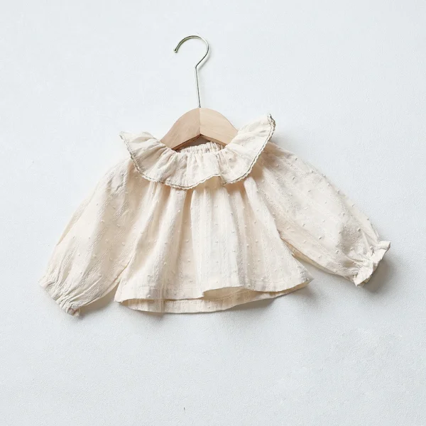 MILANCEL Baby Clothes Peter Pan Collar Girls Blouse Long Sleeve Baby Base Shirt Baby Tops - Image 2