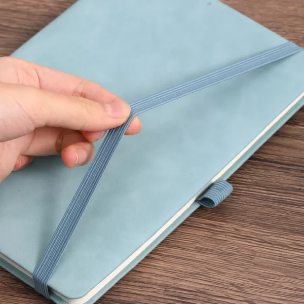 Vintage A5 leather strap notebook with leather notebook cover, personalized soft cover, and bookmark, perfect for business - Image 6