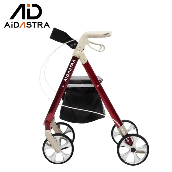Aidastra Rolling Walker for Indoor Outdoor Use Collapsible Walking Aids Rollator Walker with Seat 4 Steel Aluminum Wheeled - Image 2