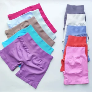 Summer Sports Impact Shorts Low Ribbed Band Gym Shorts Women Workout Clothes Scrunch Bum Seamless Shorts Yoga Biker Shorts Pants