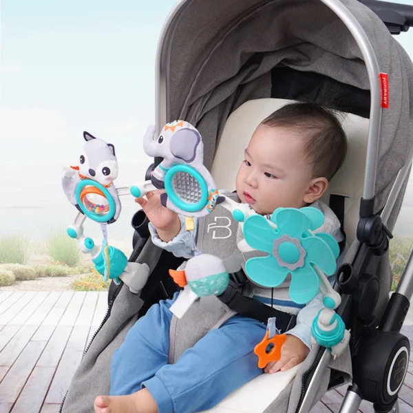 Baby Stroller Arch Toy Baby Crib Mobile Musical Animal Foldable Travel Car Seat Activity Bouncers Pram for Newborn Sensory Toy - Image 6