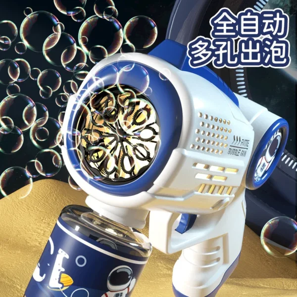 New Porous Astronaut Electric Bubble Gun Kid Toy Bubbles Machine Automatic Soap Blower with Light Summer Outdoor Party Games toy - Image 6