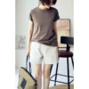 MICOCO T2285C Artistic simple multi - color comfortable round neck short - sleeved T - shirt woman - Image 5