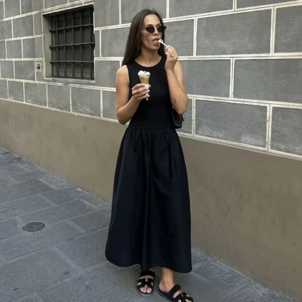 Dresses Summer Women's 2025 New Chic Slim Simple Elegant Holiday Dress Street Women's Comfortable Youth Dress - Image 4