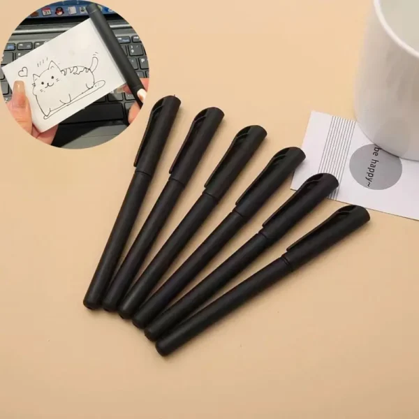 Neutral Ballpoint Pen With Pull-out Paper Creativity Black Gel Pen with Retractable Blank Scroll Write Smoothly Fashion Exam Pen - Image 2