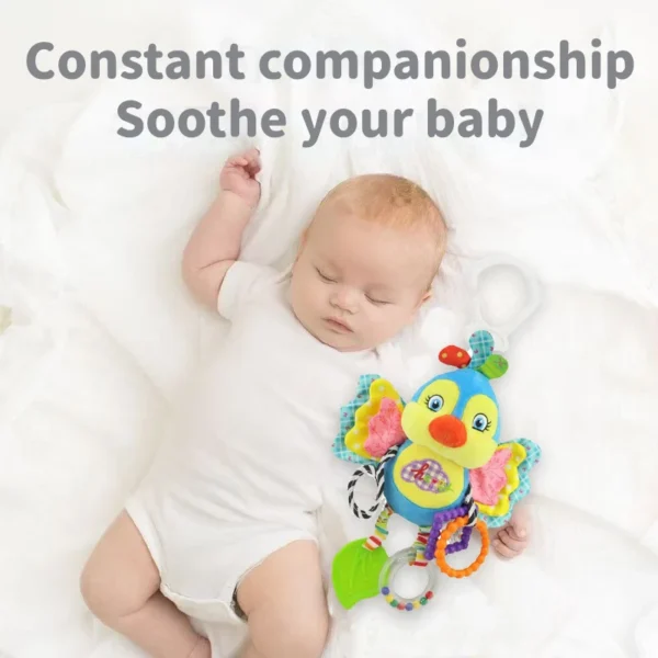 Baby Hanging Rattles Soft Newborn Plush Animal Stroller Toys Cartoon Pendant Toy Baby Soft Animal Handbells Rattles Travel Toys - Image 2