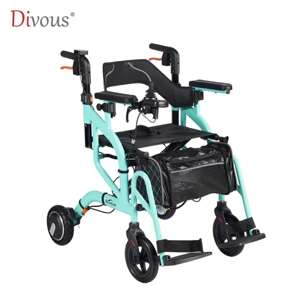New Products Lightweight Folding Elderly Disabled Outdoor Scooter Walker Rollator Shopping Cart Motorized Electric Wheelchair - Image 2