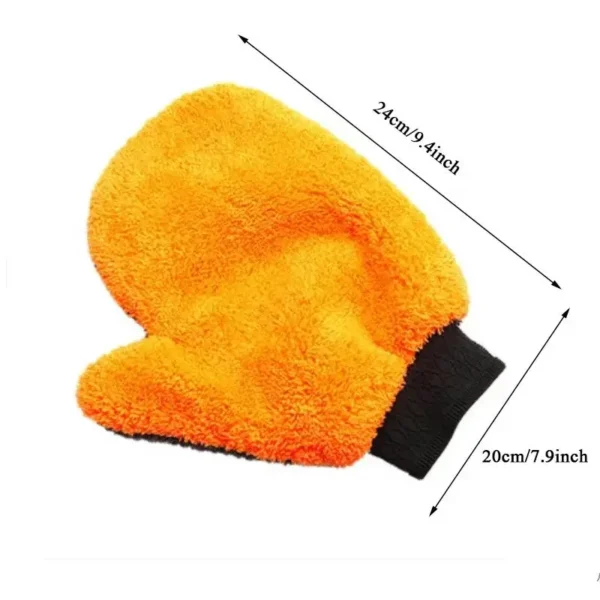 1Pcs Soft Car Washing Gloves Double-sided Fleece Microfiber Chenille Drying Cloth Car Body Window Tire Cleaning Glove Thicken - Image 5