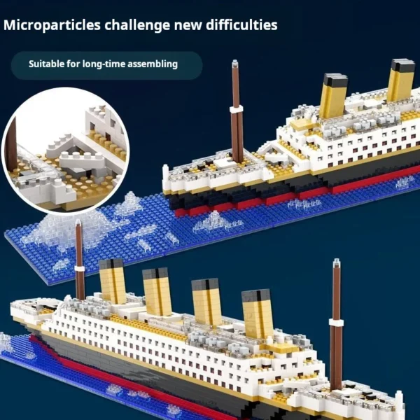 Titanic Micro Mini Building Blocks Assembly Toy Cruise Ship Brick Model DIY Toys Boat Kids Kit Educational Toy Gift - Image 3