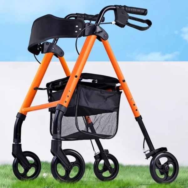 Heavy Duty Rollator Walker Load for 158kg,Lightweight Folding Bariatric Rolling Walker with Extra Wide Seat Elderly Walking Aids - Image 6
