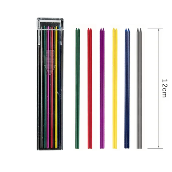 2.0mm Colors Mechanical Pencil Refill 2B Erasable Colorful Leads Art Painting Drawing Tools Students Stationery 12 Roots/Box - Image 5