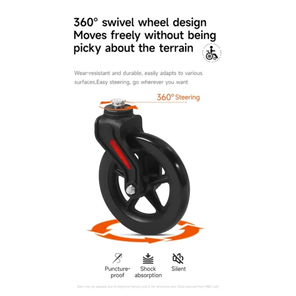 Aux Lightweight Wheelchair Travelling Pushchair Foldable Backrest Wheelchair For Elderly，Can board the plane and car trunk - Image 4