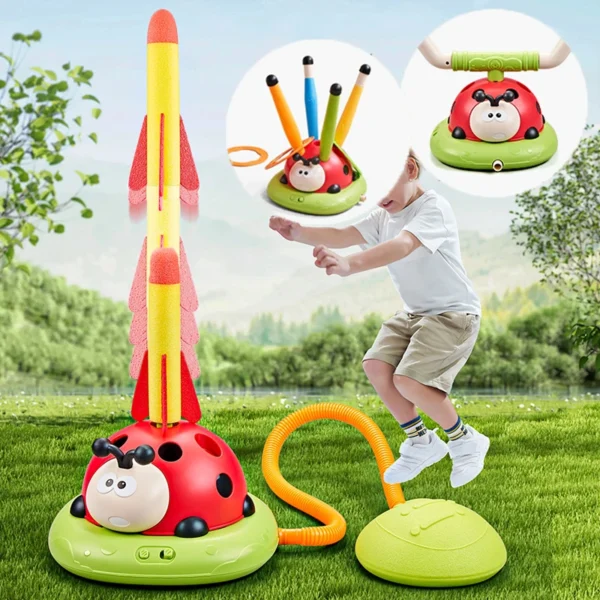 3 Styles Rocket Launcher Ladybug Ferrule Jump Game Machine Outdoor Toy Grasping Movement Ability Developing Sports Educational