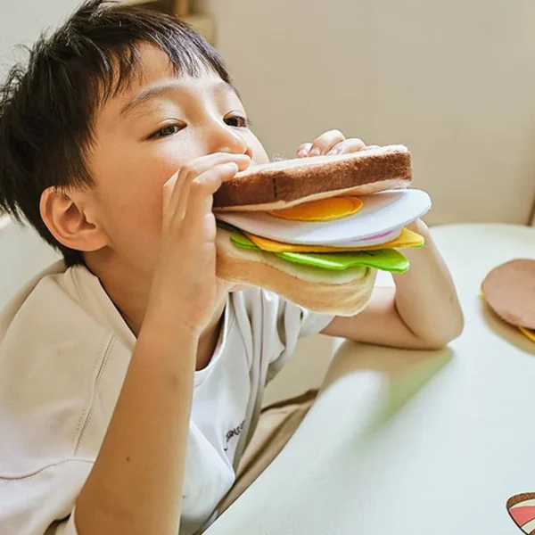 28pcs Felt Cloth Food toy Simulation Felt Food Hamburger Cloth Hot Dog set DIY Pretend Play Children Kitchen Role Play Toys Gift - Image 4