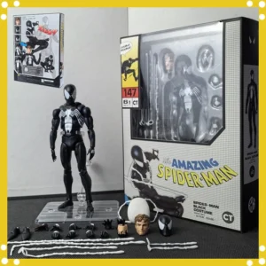 CT 1/12 The Amazing Spider-Man MAFEX 147 S.H.Figuarts Spider Man Venom symbiotic Black Suit Anime Action Figures 6" Model Toy
