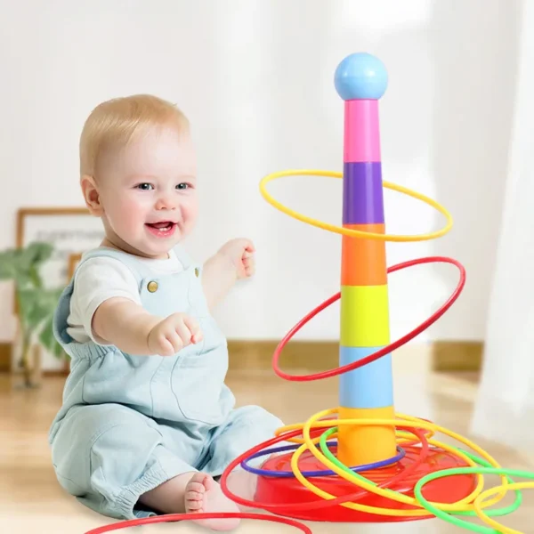 Children Throw Circle Game Ferrule Stacked Toys Fun Indoor Outdoor Parent-Child Interactive Circle Layers Early Education Gift - Image 2
