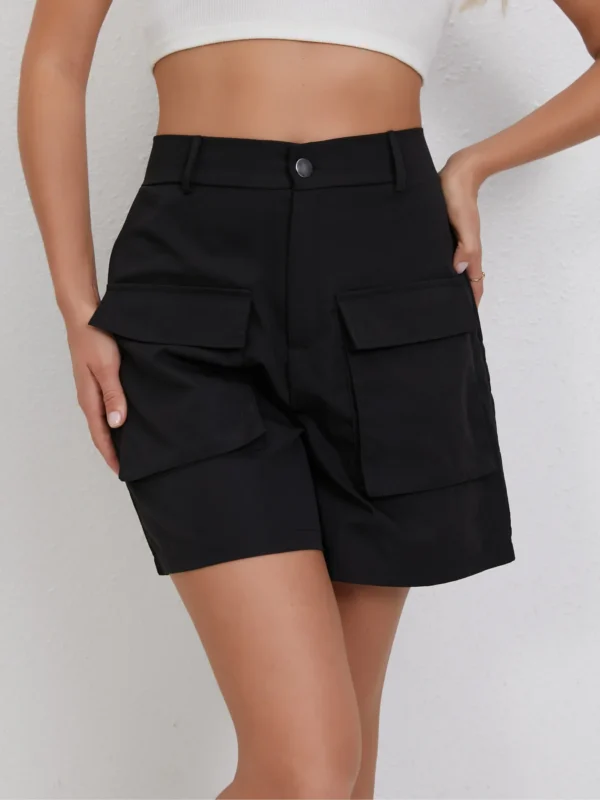 Women's High-Waist Slimming Cargo Shorts with Dual Side Pockets