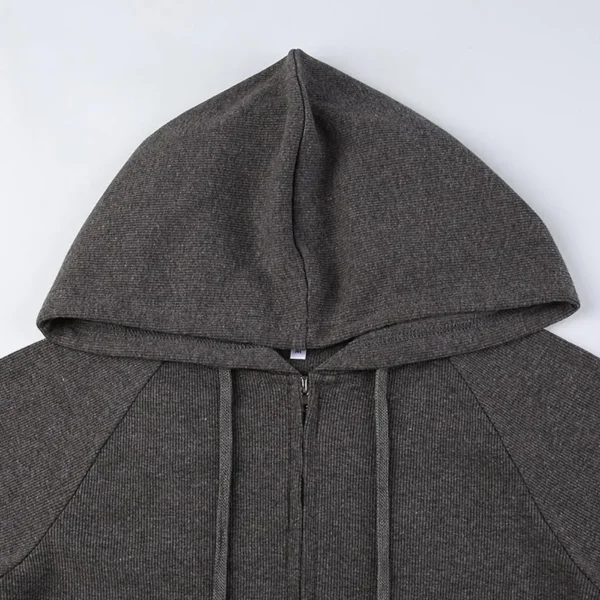 Casual Streetwear Basic Women Hooded Sweatshirt Tracksuit Solid Long Sleeve Hoodies Women 2024Autumn Spring Fashion Jacket Coat - Image 5