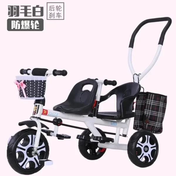 Children's Tricycle Twin Handcart Two Person Baby Bicycle Baby Lightweight Stroller Baby Stroller