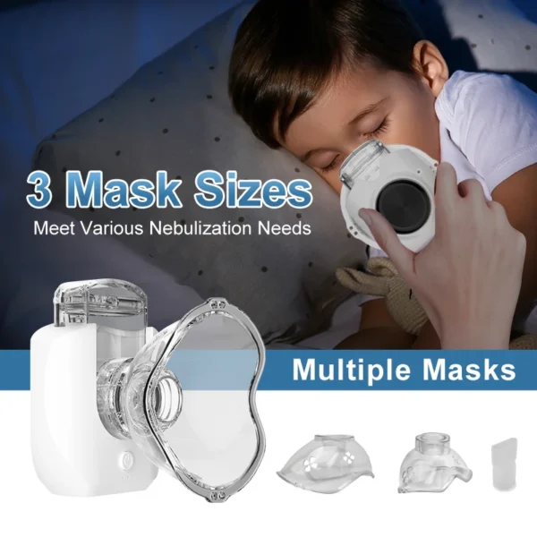 Mini Portable Nebulizer Silent Handheld Inhaler Ultrasonic Nebulizer Medical Grade Atomizer Baby Kids Adult for Cough Asthma - Image 3