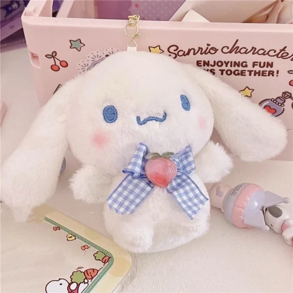 Kawaii Sanrio Plush Keychain Toy Hello Kitty My Melody Kuromi Cinnamoroll Cartoon Student Backpack Pendant Decoration Girl Gifts - Image 4