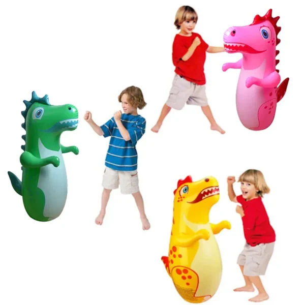 Children Adult Tumbler Boxing Inflatable Standing Punching Bag Boys Dinosaur Sport Toys Kids Activity Outdoors Game Gift - Image 2