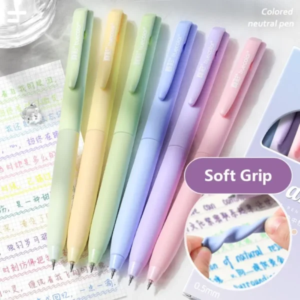 6Colors/Set Color Gel Pen 0.5mm ST Tip Ballpoint Pen Writing Tool Color Ink Signing Pen Students Gift Stationery School Supplies - Image 3