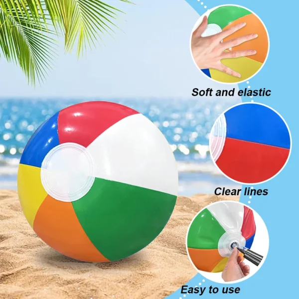 4Pcs Inflatable Beach Ball Colorful Balloons Swimming Pool Party Water Game Balloons Beach Sports Shower Ball Fun Toys for Kids - Image 2
