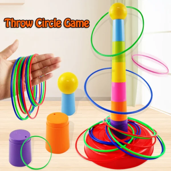 Children Throw Circle Game Ferrule Stacked Toys Fun Indoor Outdoor Parent-Child Interactive Circle Layers Early Education Gift - Image 6