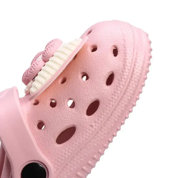 New Children's Slippers Summer Handmade DIY Cartoon Bow Sandals for Girl Flip Flops Non-Slip Garden Beach Shoes - Image 3