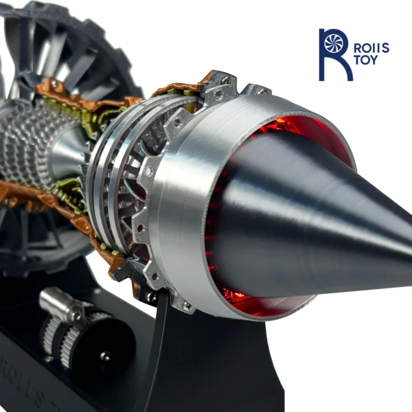 Turbofan Engine Cutaway Model with Working Parts and Detailed Labels for Aviation Training - Image 5