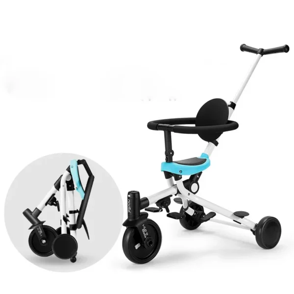 2-in-1 Hand Push Tricycle – Foldable Lightweight Two-Way Stroller, Multi-Function Child Walking Car, Convertible Baby Pram - Image 5