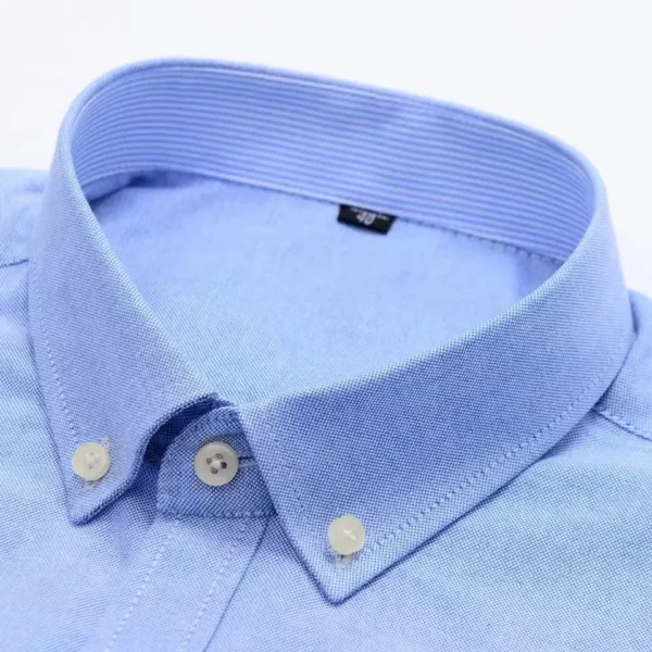 Men's 100% Cotton Shirt Long Sleeve Plaid Oxford Casual Solid Color Print Regular Fit Formal Dress Shirt Oversized 7XL 6XL 5XL - Image 2
