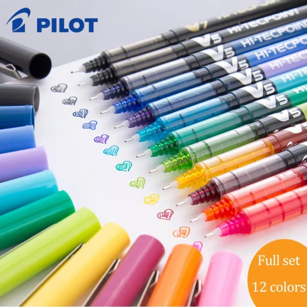 12Japanese Pilot BX-V5 Gel Pens Hi Tecpoint Straight Liquid Pen Large Capacity Quick-drying Ink 0.5mm Needle Point Stationery - Image 6