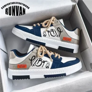 Men's Sporty Casual Shoes Spring Summer Trendy All-Match Student Slip-On Synthetics Leather Patchwork Chinese Brand Footwear