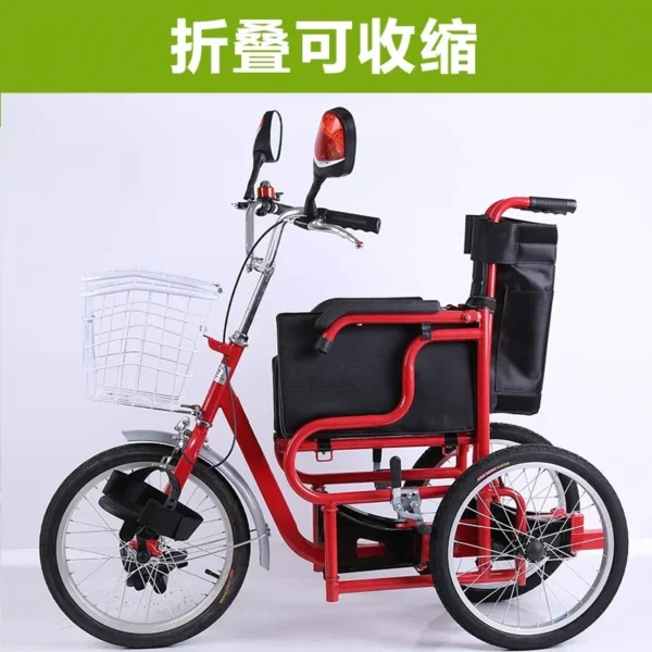 Manual pedal tricycle, wheelchair tricycle for the elderly and adults, rehabilitation and health care tricycle. - Image 5