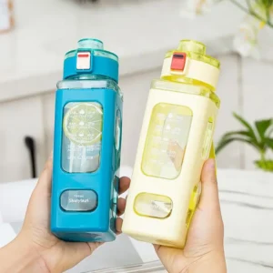700ml Sports Water Bottle with Time Marking Leakproof Portable Sippy Cup Portable Reusable Cycling Water Bottle for Outdoor