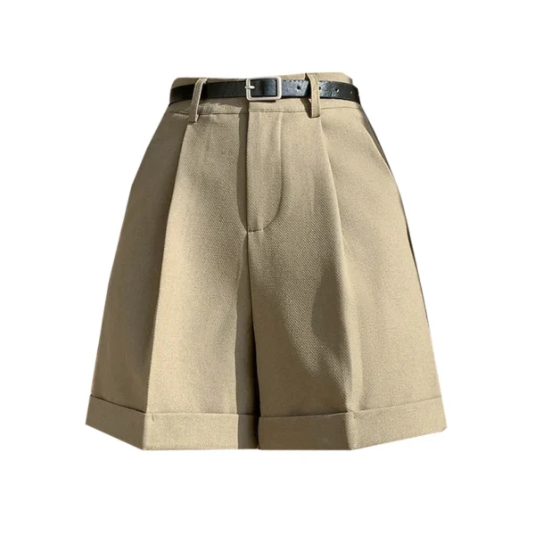 2024 New Fashion Draped High Waist Women Shorts Spring Summer Casual A-line Wide Leg Shorts Boyfriend Style Woman Shorts - Image 5