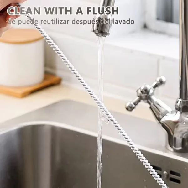 Pipe Dredging Brush Flexible Drain Brush Household Sewer Animal Pet Hair Catcher Sink Cleaning Brush for Kitchen Bathroom - Image 4