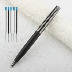 Premium Metal Ballpoint Pen with Wood Barrel for Smooth Writing Experience and High-End Design-Blue Ink-Office-With Pen BAG