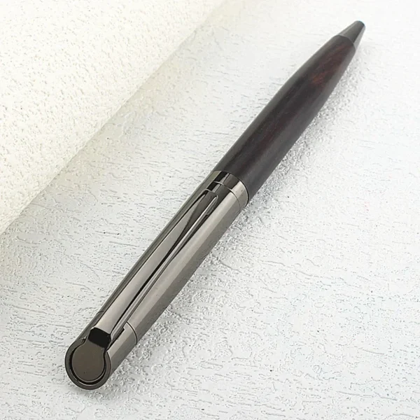 Premium Metal Ballpoint Pen with Wood Barrel for Smooth Writing Experience and High-End Design-Blue Ink-Office-With Pen BAG - Image 6